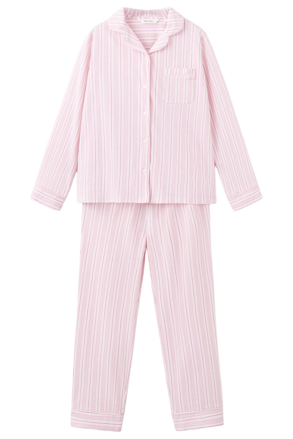 Mango Kids gestreepte pyjama - roze/wit