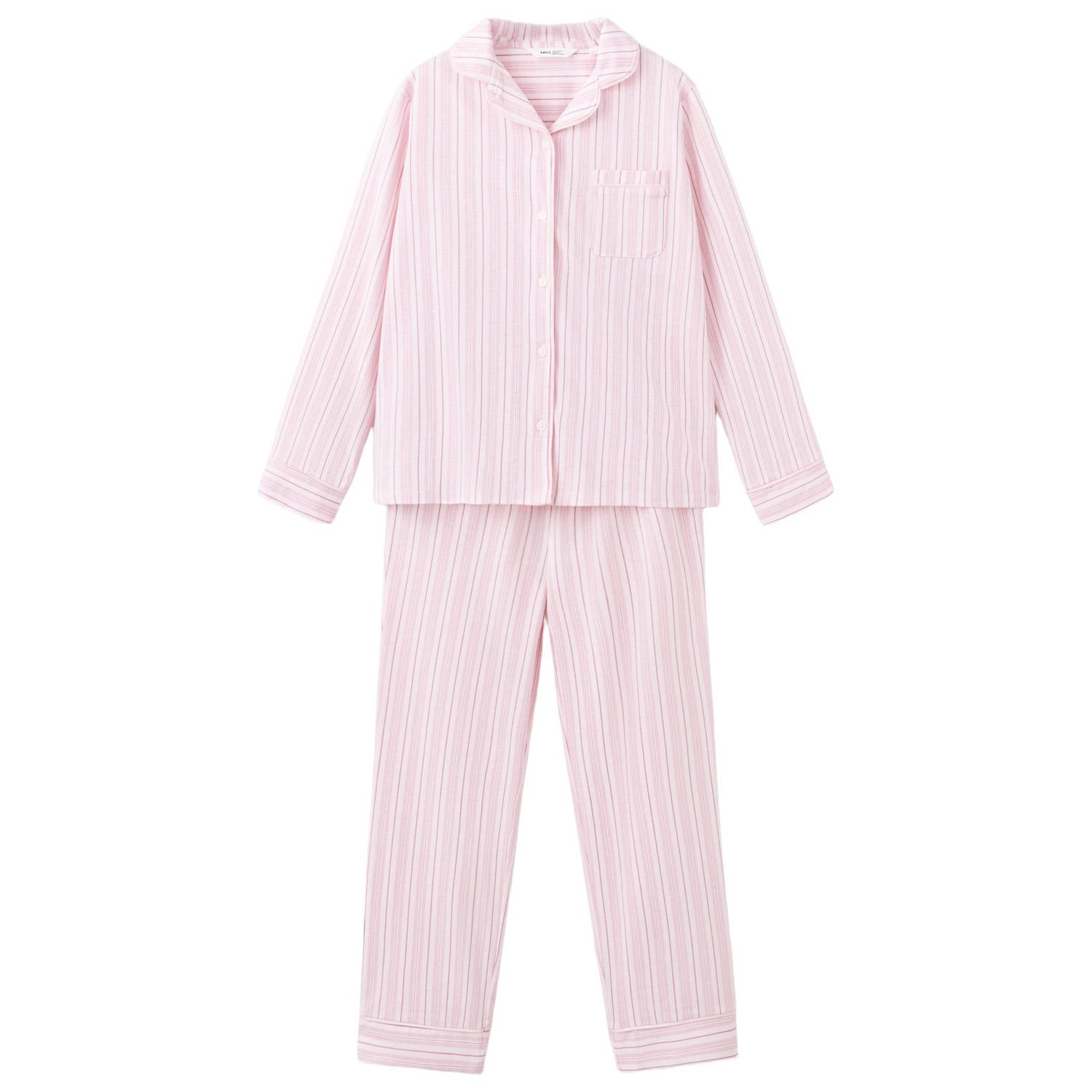 Mango Kids gestreepte pyjama roze wit