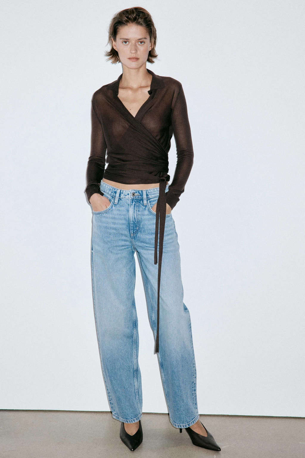 Mango barrel jeans - mediumblauw