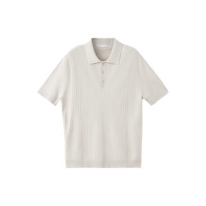 regular fit gebreide polo - naturel wit