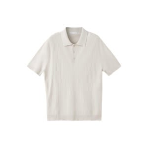 regular fit gebreide polo - naturel wit