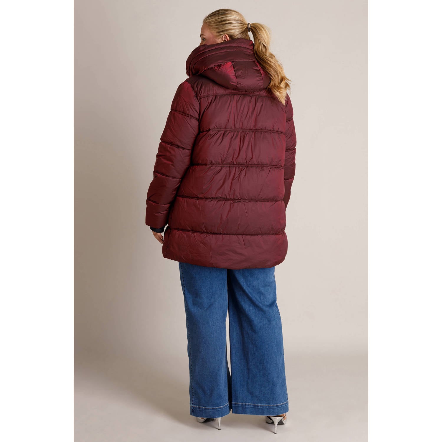 Yest Curve Plus Size winterjas donkerrood