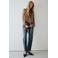 Mango top met print - bruin
