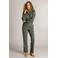 Ivy Beau wide leg broek van travelstof - olijfgroen