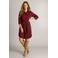 Ivy Beau midi blousejurk van travelstof - donkerrood