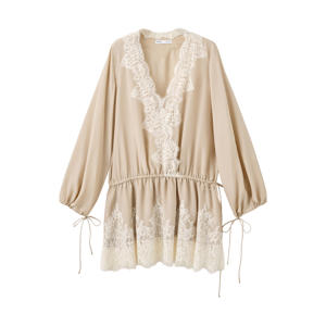 korte jurk - beige