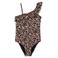 WE Fashion one shoulder badpak met ruches en panterprint - beige/bruin