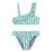 WE Fashion one shoulder gebloemde bikini met ruches - turquoise