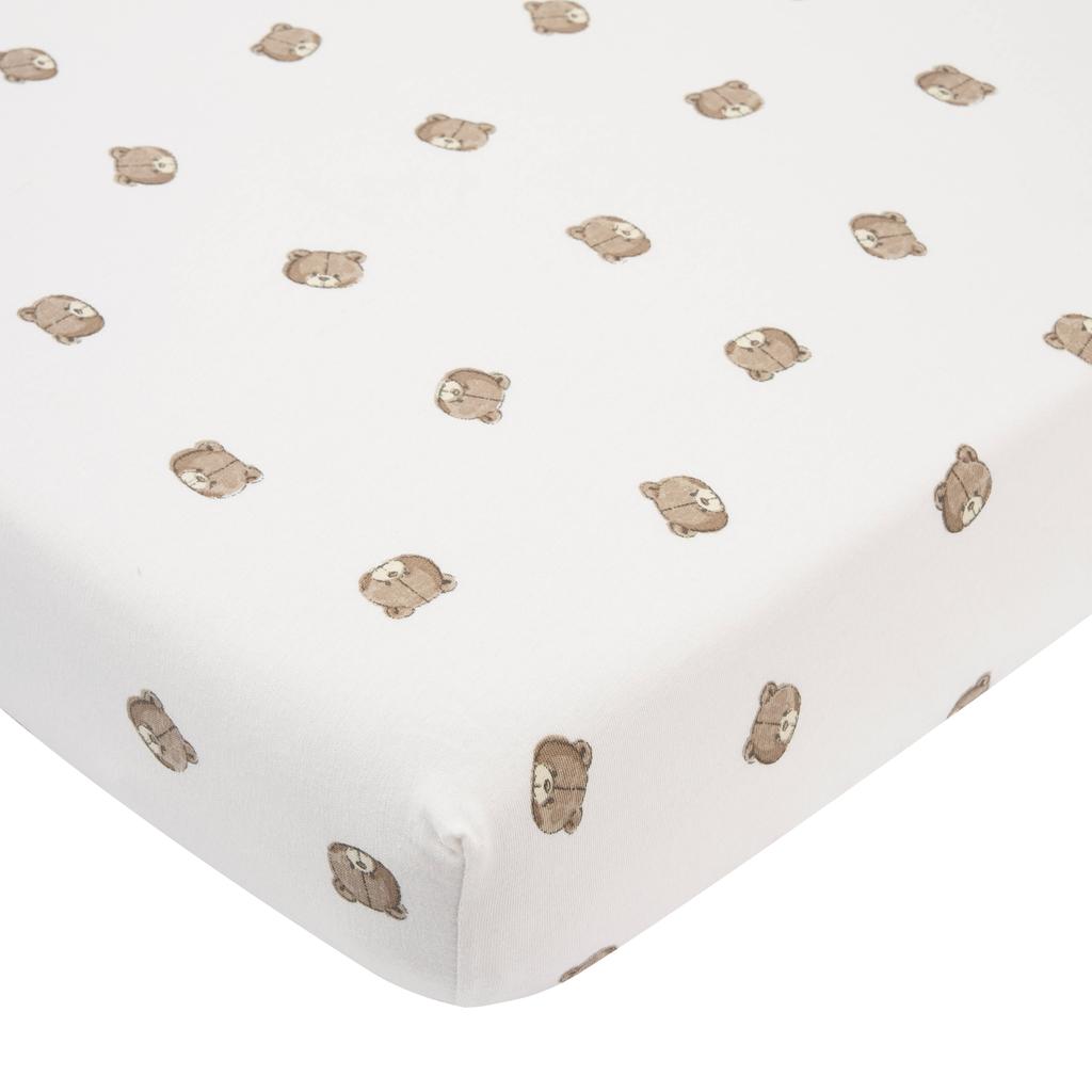 Meyco katoenen hoeslaken ledikant met dierenprint 120x60 cm - meerkleurig