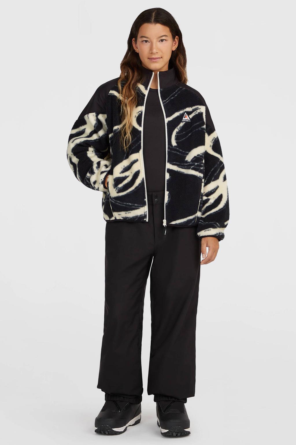 O'Neill boxy teddy outdoor vest met print - zwart