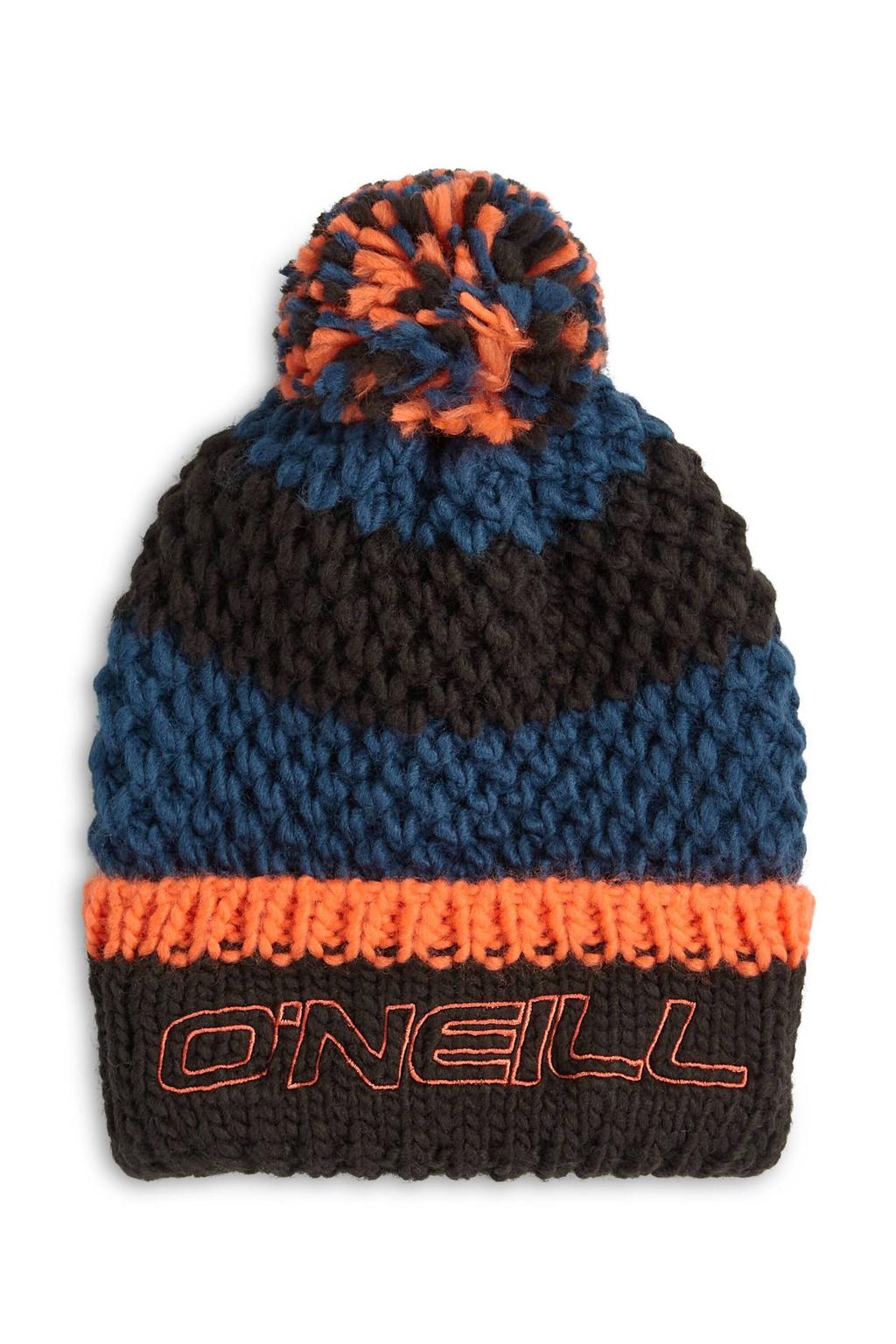 O'Neill muts met pompons - donkerblauw/zwart/oranje
