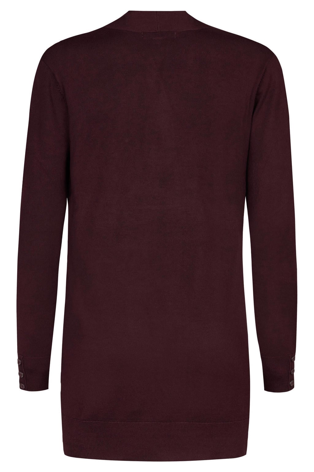 Miss Etam rechtvallend gebreid vest - aubergine