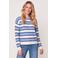 Miss Etam gebreide gestreepte trui - blauw/wit