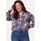Miss Etam Plus blouse met print - blauw