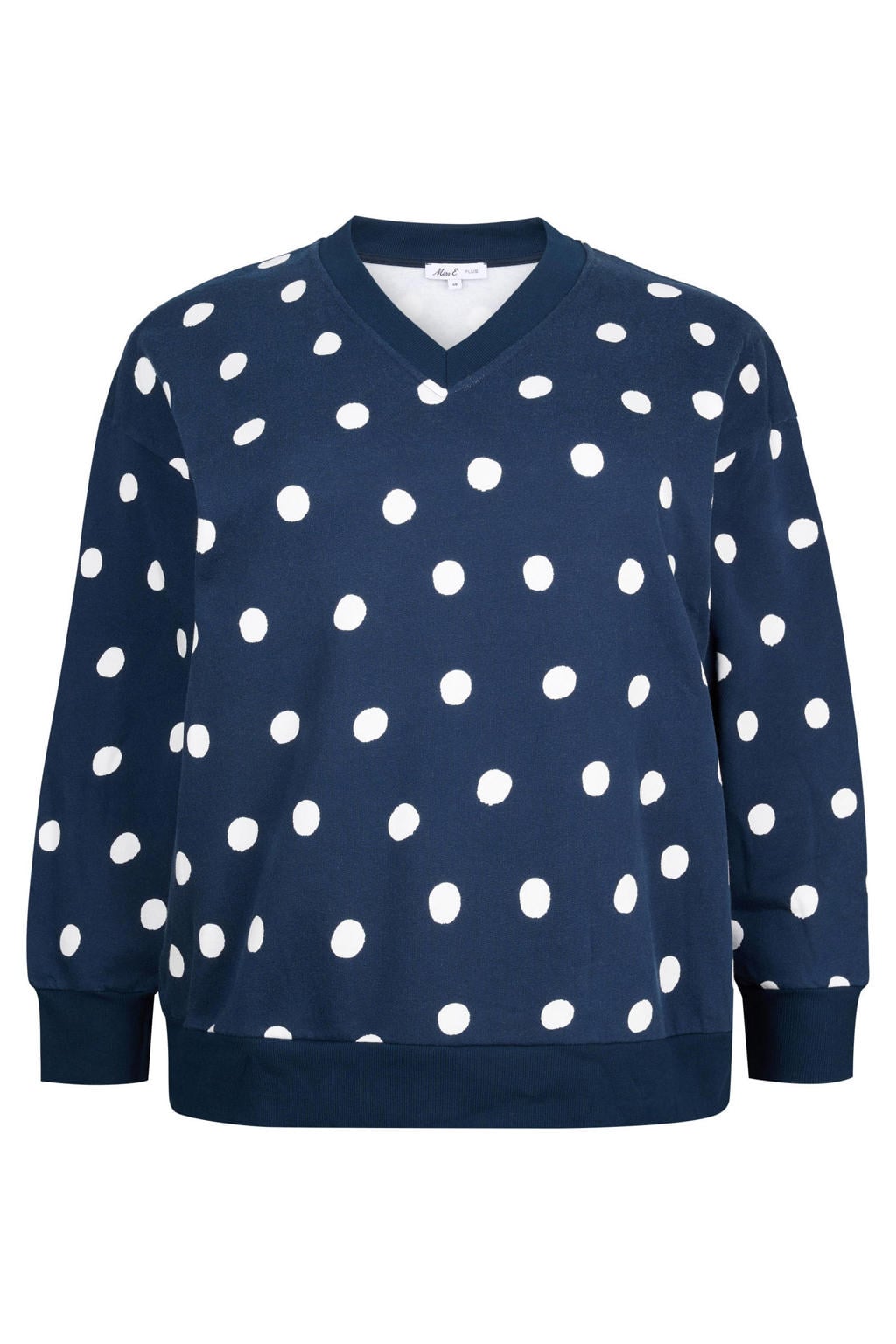 Miss Etam Plus katoenen sweater met stippen - blauw