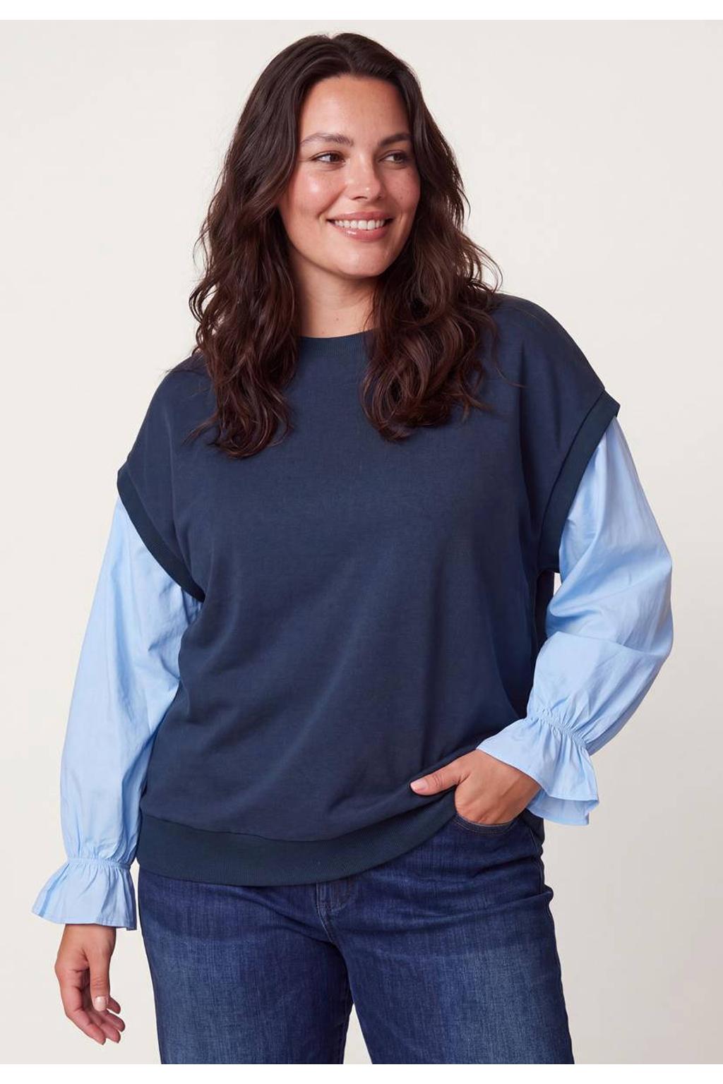 Miss Etam Plus sweater - blauw