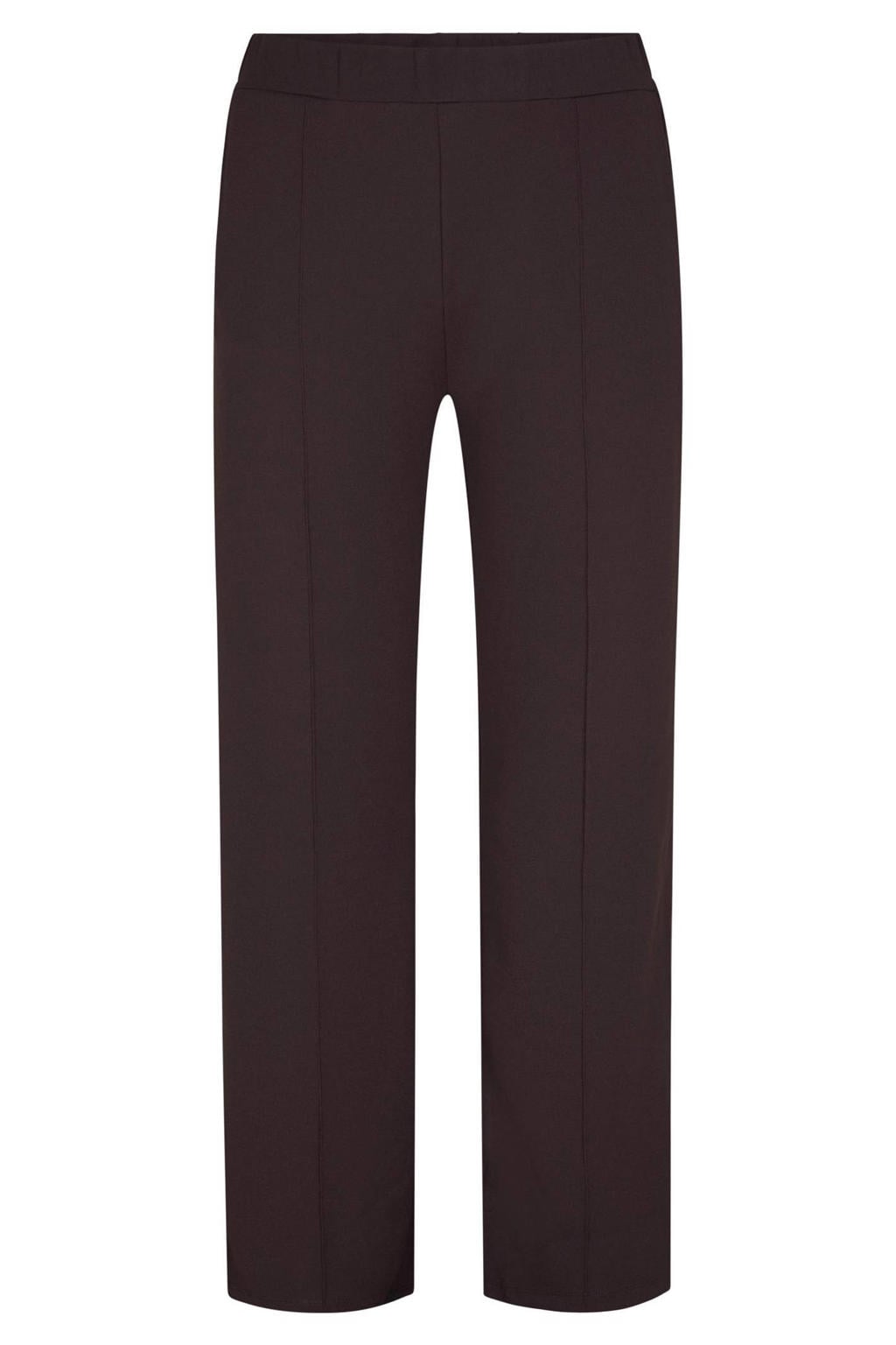 Miss Etam Plus straight leg broek - donkerbruin