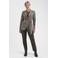 Lady Day imitatieleren high waist straight leg broek - donkergroen