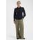 Lady Day imitatieleren wide leg broek - groen
