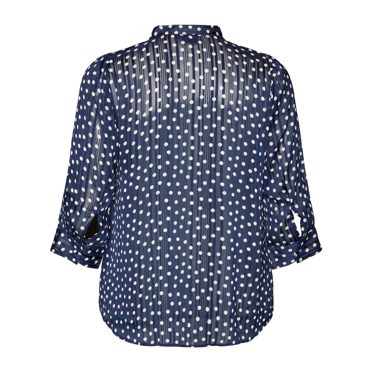 Zizzi Plus Size blouse met stippen donkerblauw