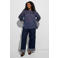 Zizzi Plus Size blouse met stippen - donkerblauw