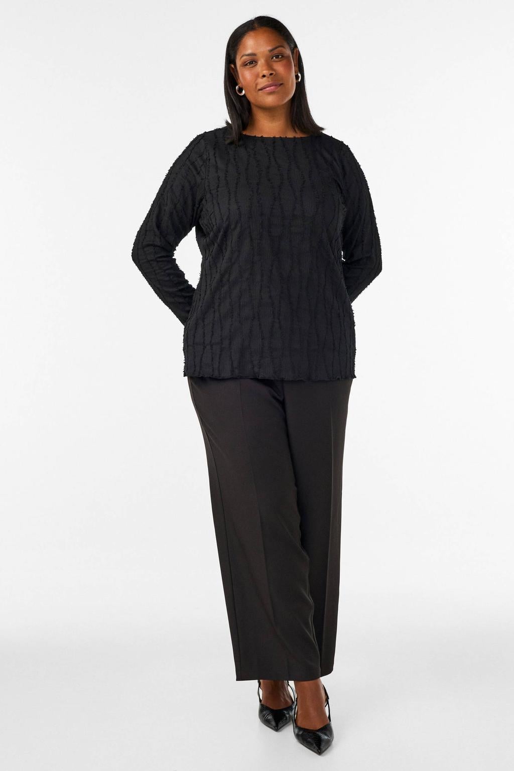 Zizzi Plus Size jersey blouse - zwart