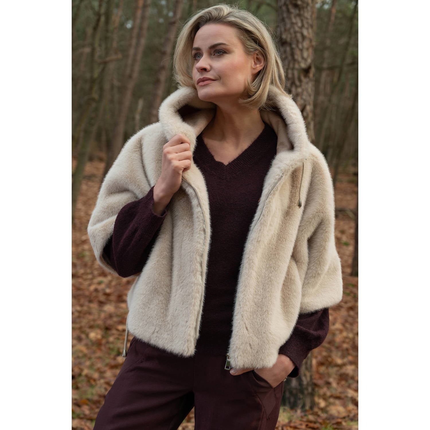 Maicazz & Zizo faux fur jas beige