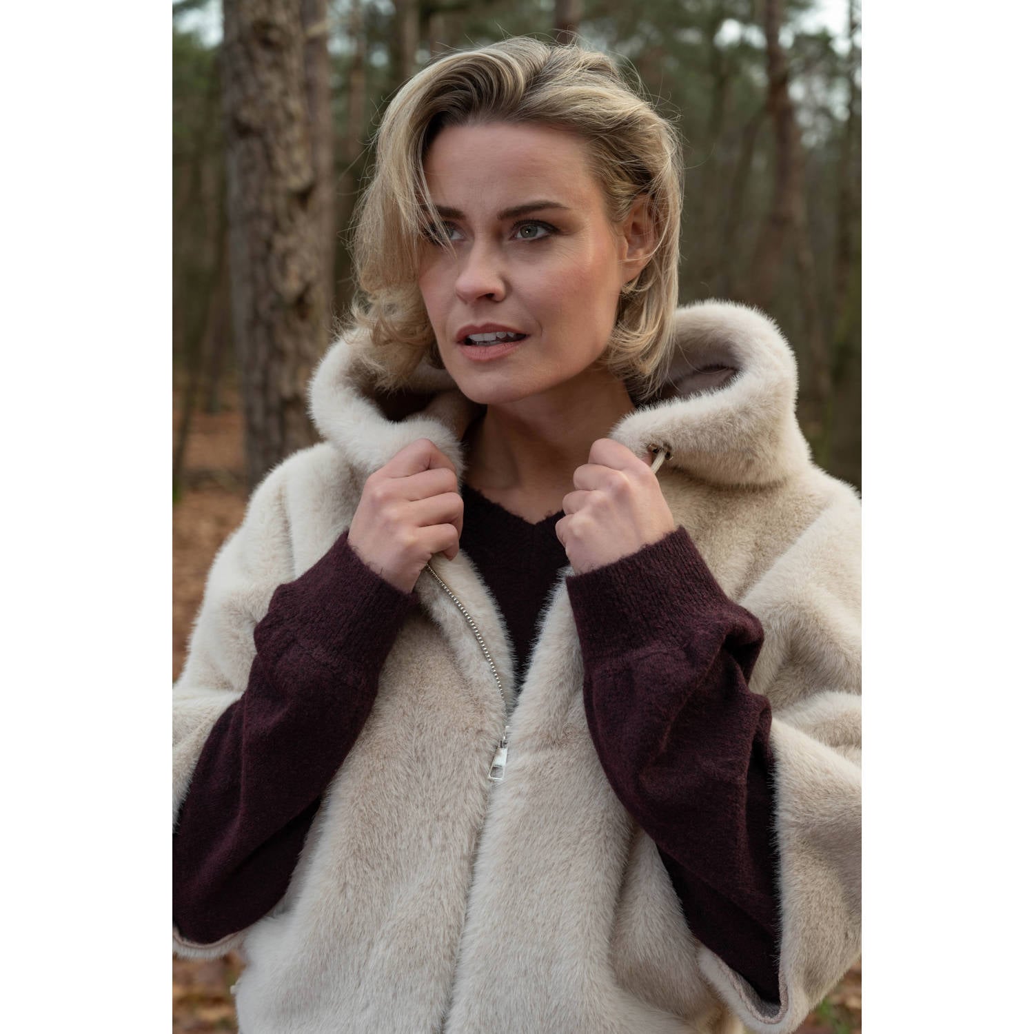 Maicazz & Zizo faux fur jas beige