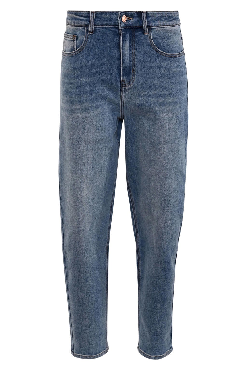 Maicazz & Zizo high waist barrel jeans - medium blauw denim