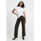 Maicazz & Zizo high waist straight leg broek - donkerbruin