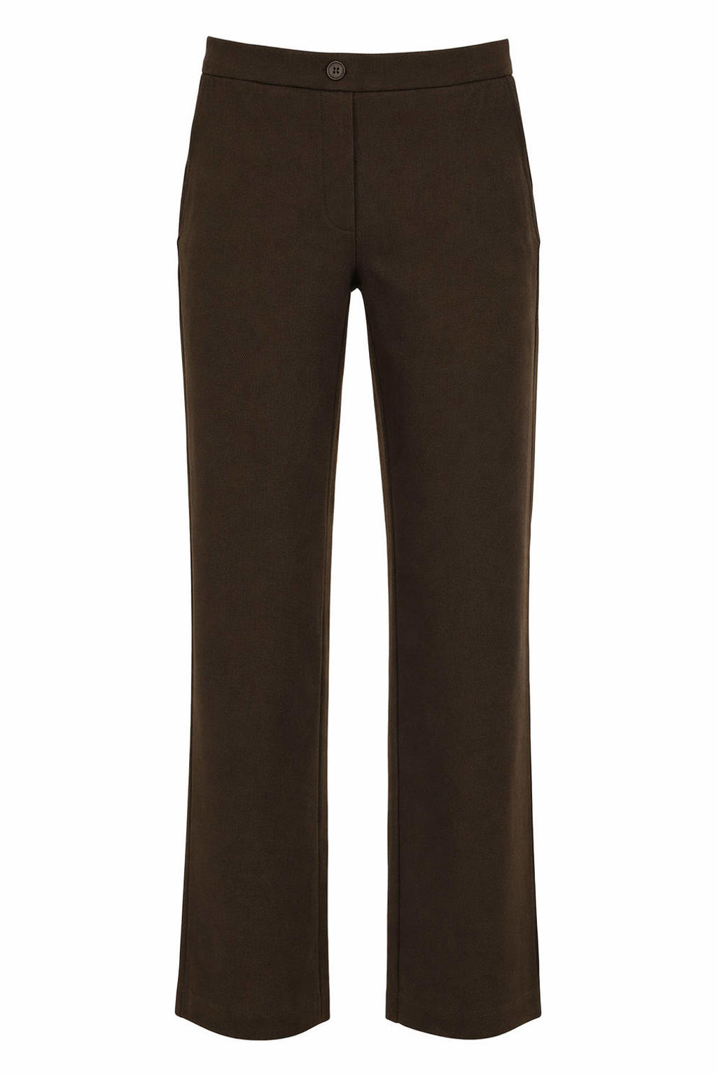 Maicazz & Zizo high waist straight leg broek - donkerbruin
