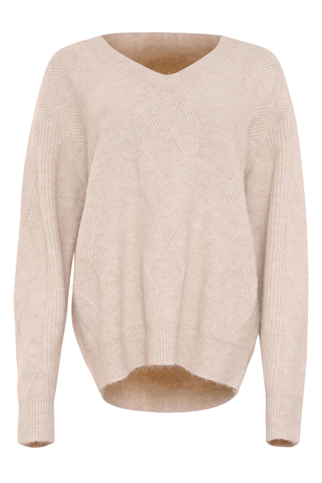 Maicazz & Zizo top met kabels en wol - beige