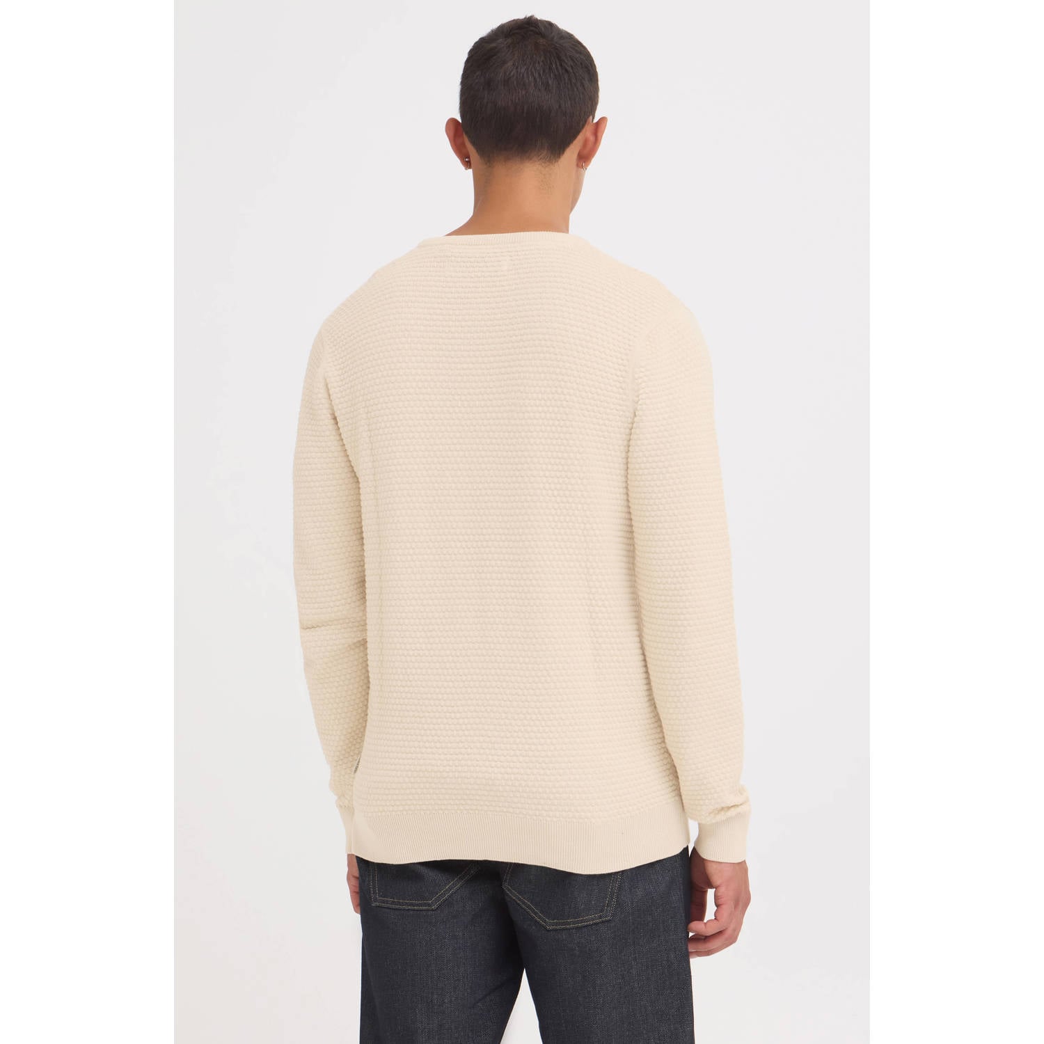 Blend katoenen gebreide trui oyster gray