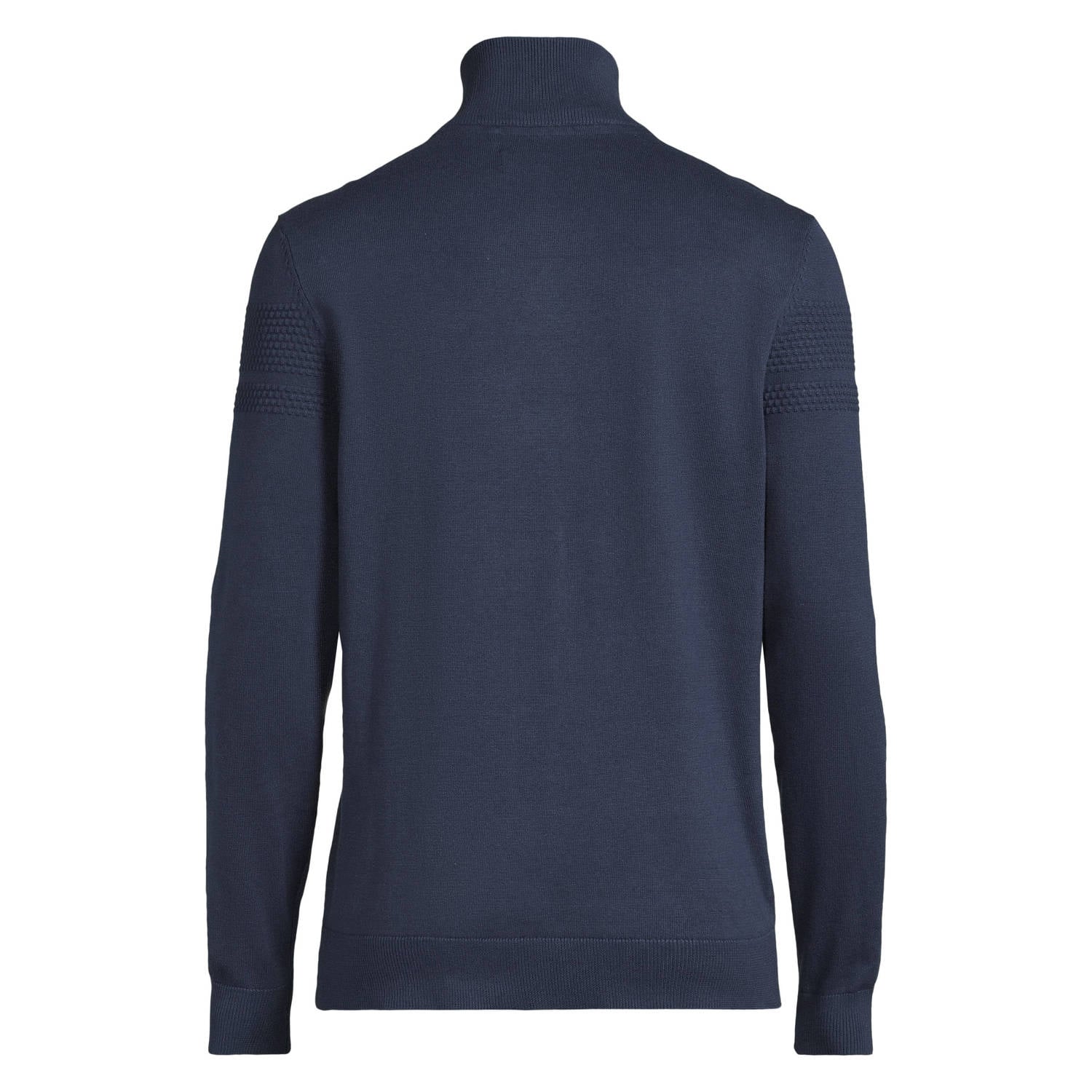 Blend katoenen regular fit gebreide trui donkerblauw