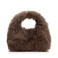 Manfield handtas van imitatiebont bruin