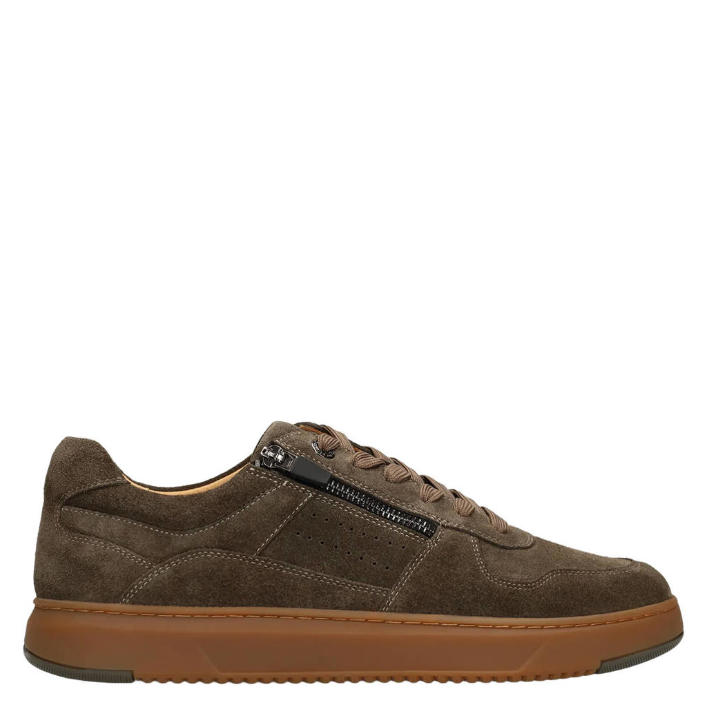 Groene heren No Stress suède sneakers - met veters