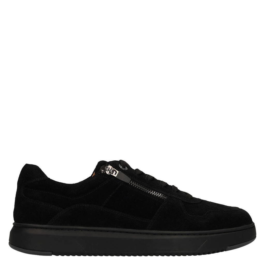 Zwarte heren No Stress suède sneakers - met veters