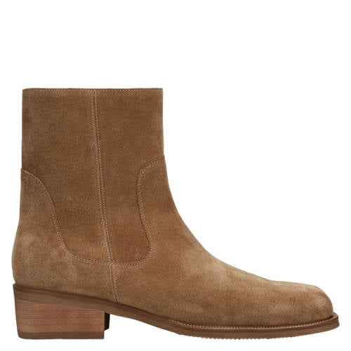Manfield suède enkelboots taupe