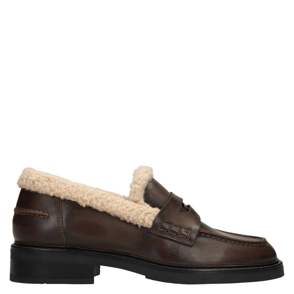 Bruine dames Manfield leren loafers -