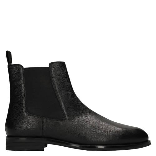 Manfield leren chelsea boots zwart