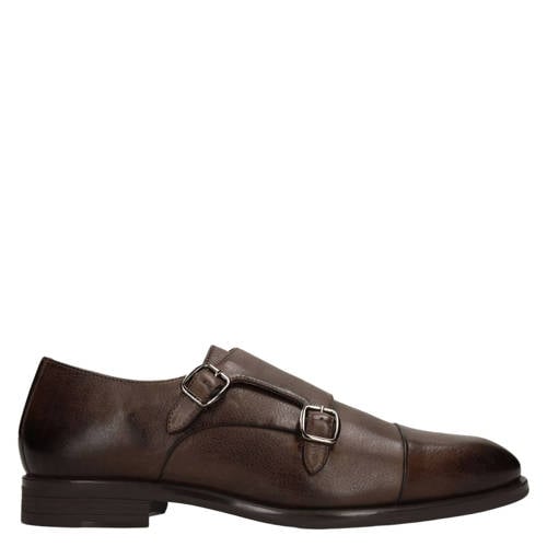 Manfield leren gespschoenen bruin