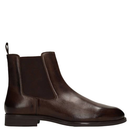 Manfield leren chelsea boots bruin