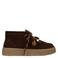 Manfield suède veterboots met plateauzool - bruin