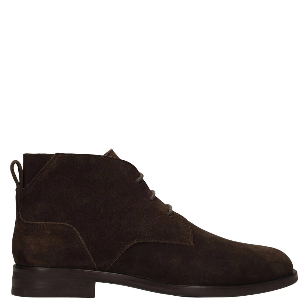Donkerblauwe heren Manfield suède veterschoenen -