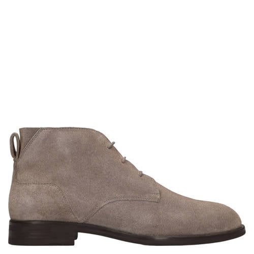 Manfield suède veterschoenen taupe