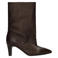 Manfield leren laarzen met hak - taupe