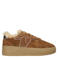 Manfield suède sneakers met plateauzool - cognac