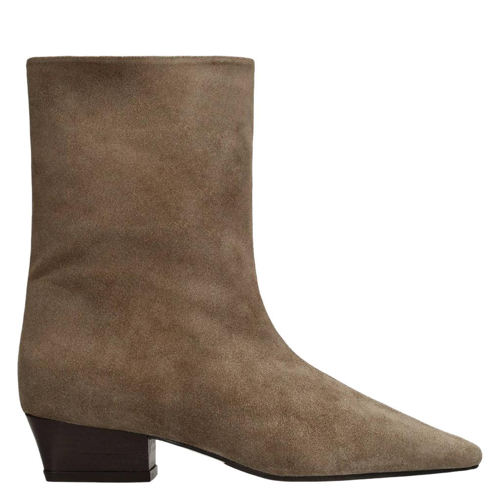 Manfield suède enkellaarzen - taupe