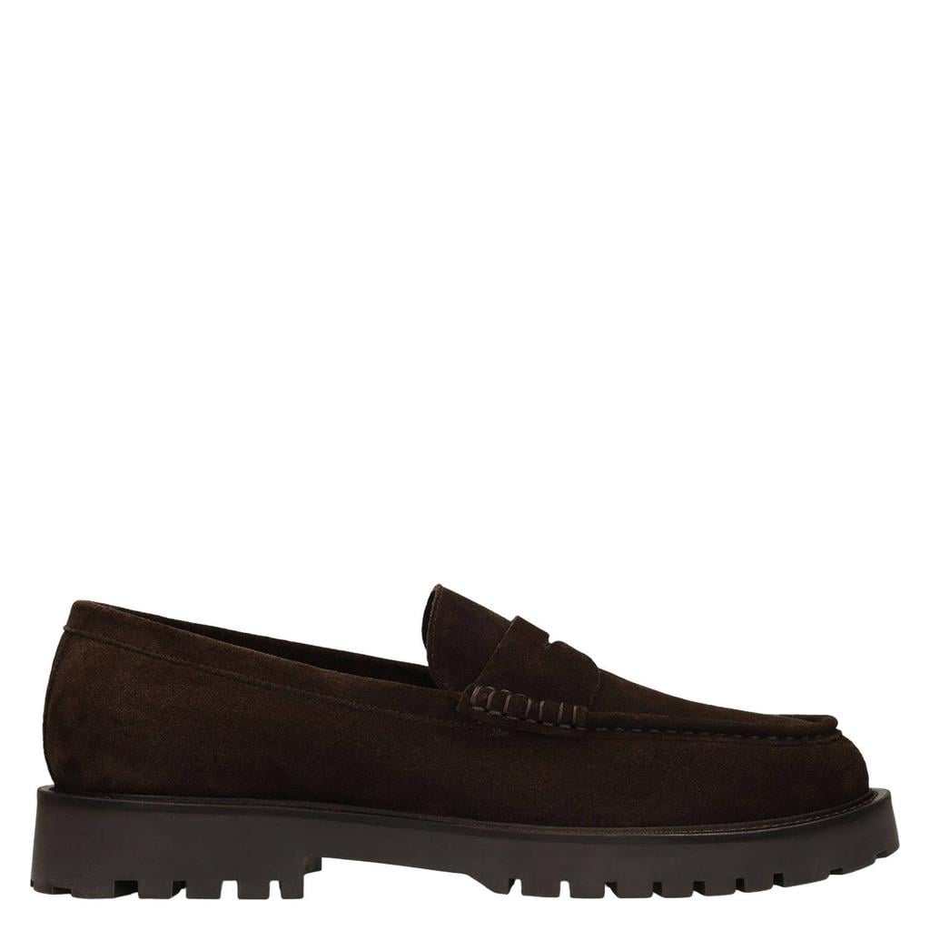 Manfield suède loafers met profielzool - bruin