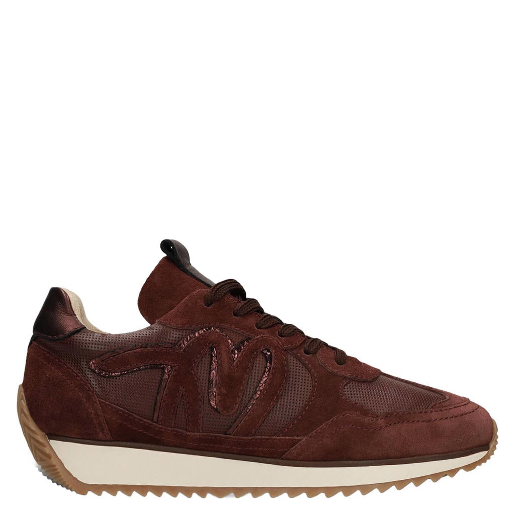 Manfield leren sneakers - bordeaux